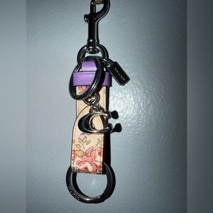 Coach Trigger Snap Bag Charm in Floral Print
